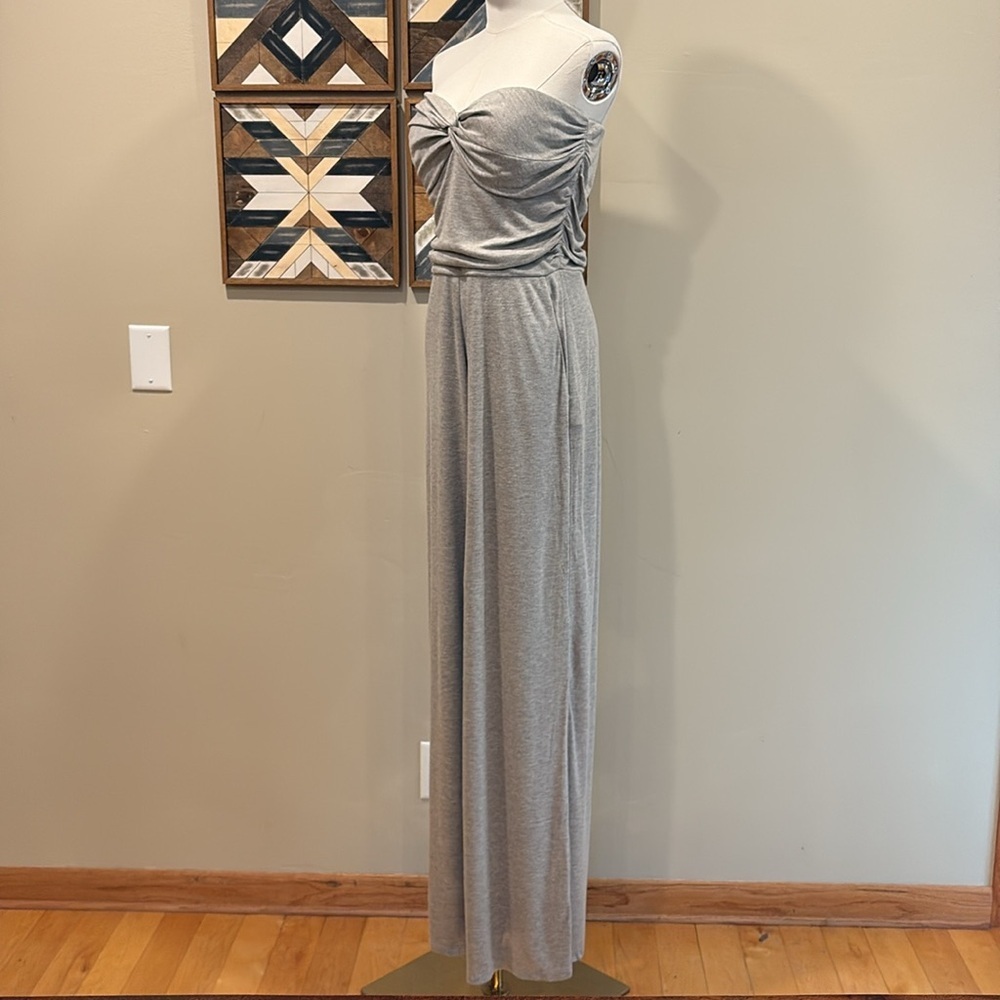 Ralph Lauren Collection Mélange Interlock Strapless Jumpsuit Heather Grey Medium - Picture 6 of 16